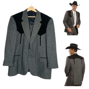 Circle S Men’s Boise Western Suit Coat in Gray Size 48R Sport Coat Blazer NWOT